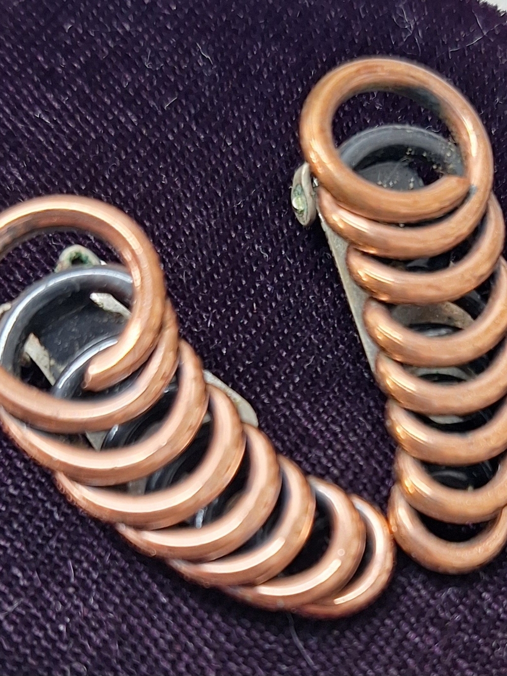 Renoir Copper Spiral Vintage Clip On Earrings - Women Jewelry